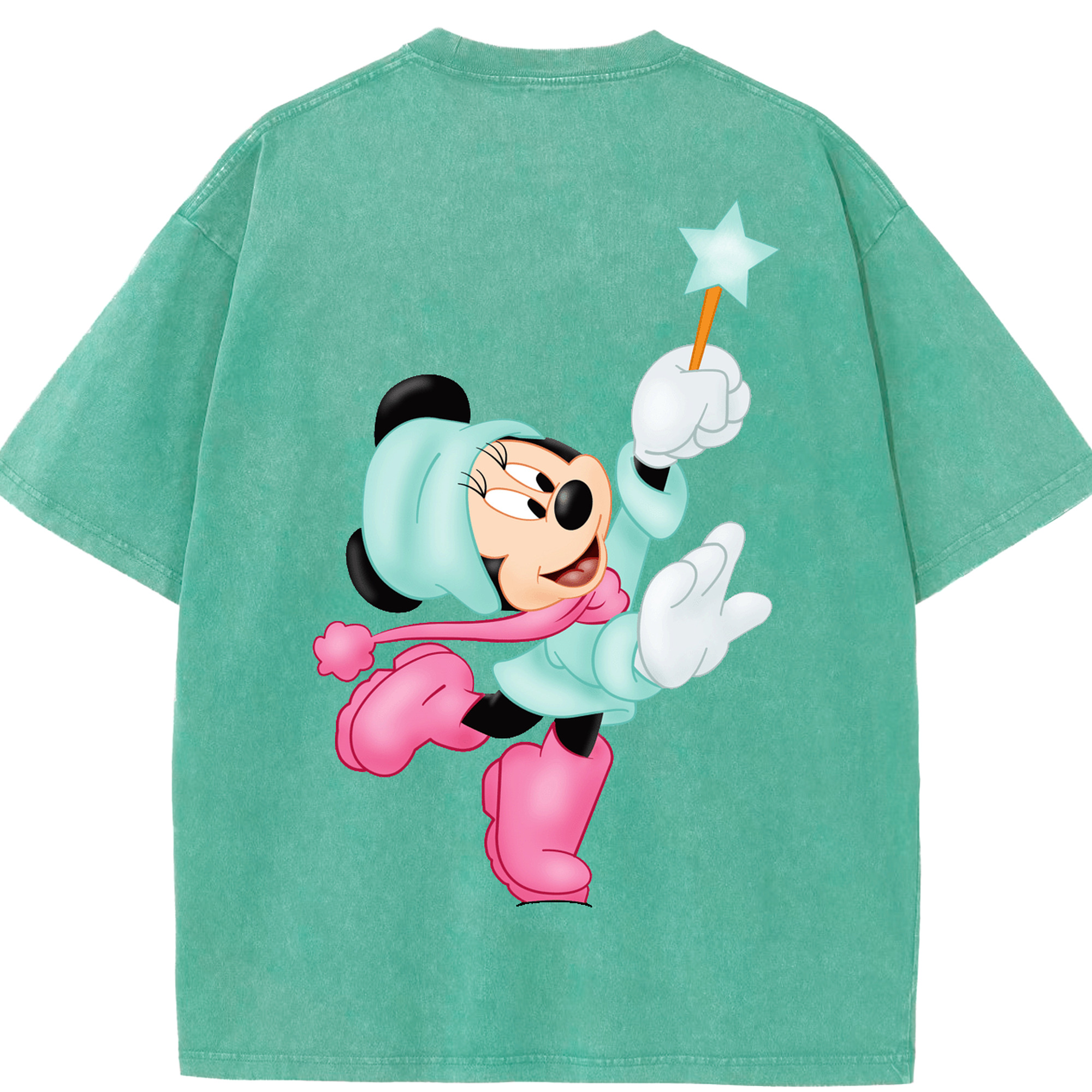 （画像用） ミッキーマウス Mickey Mouse 綿100% ヴィンテージ風 半袖Tシャツ（背面プリント）